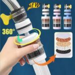 Retail packaging for a universal tap water purifier showing its 6-layer filtration features