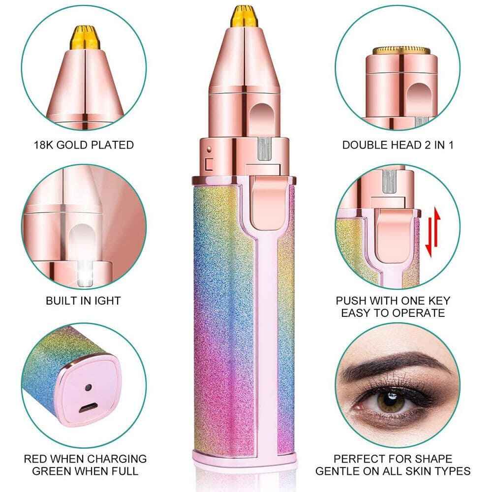 facial hair remover for women 2-in-1 design for eyebrows and facial hair