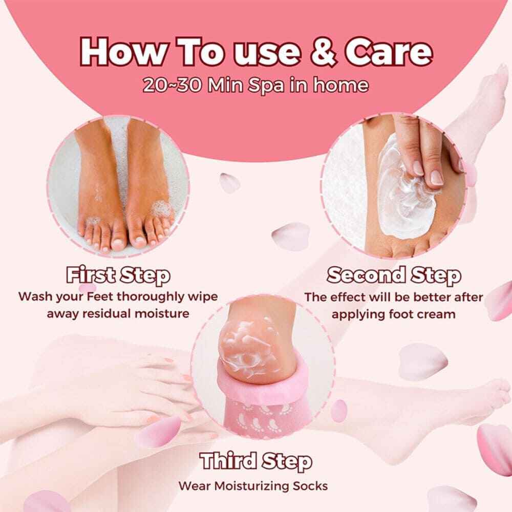 foot care socks for dry feet Moisturizing Overnight Foot Care Socks with Soft Cotton Gel Lining