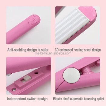 Portable Flat Iron for Straightening & Curling, Fast Heating PTC Mini Hair Iron for Travel & Daily Styling
